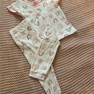 Rainbow Print Kids Pajamas - White